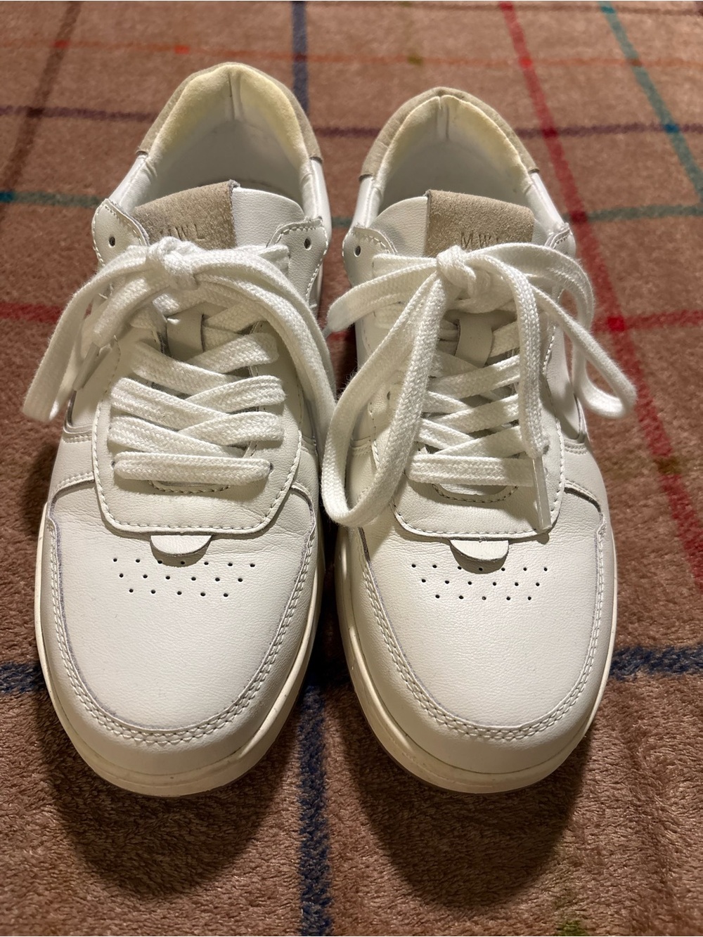 Madewell Women’s White/Tan Lace-Up Sneakers